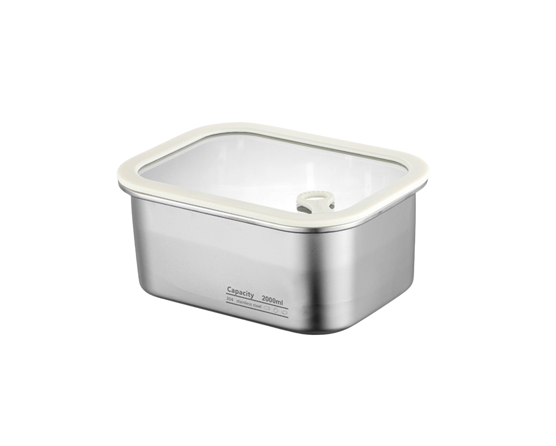 Hayvenware Stainless Steel + Glass Container 2000ml