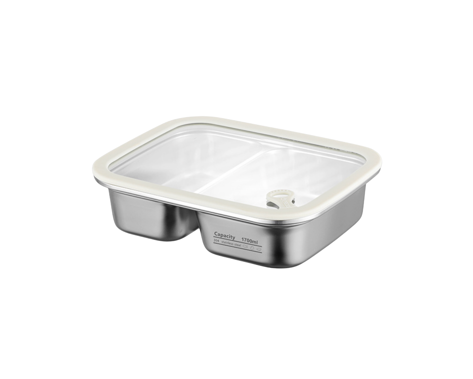 Hayvenware Duo Stainless Steel + Glass Food Container 1700