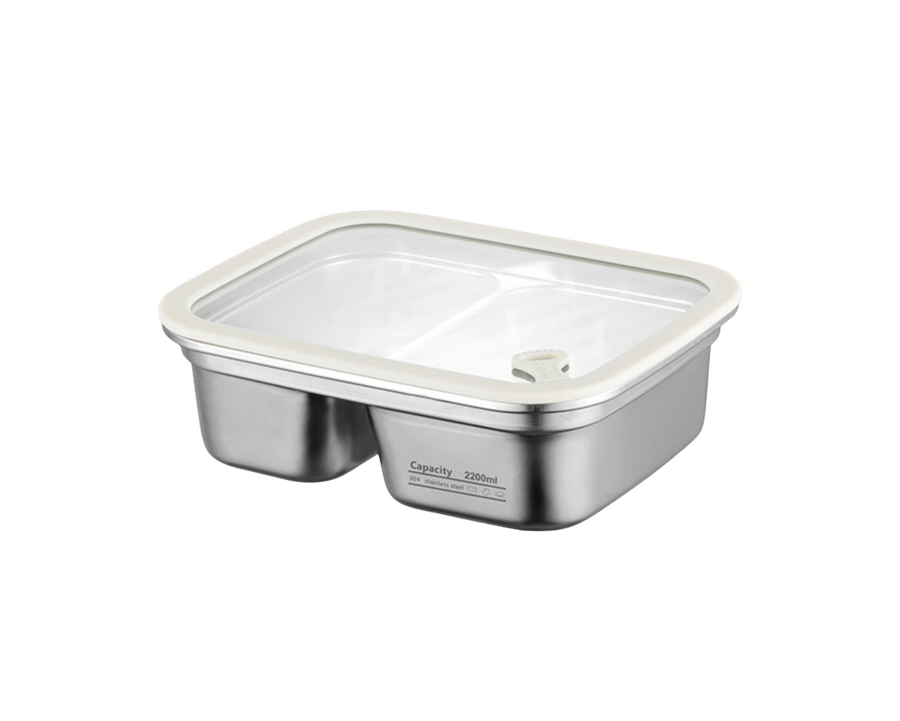Hayvenware Duo Stainless Steel + Glass Food Container 2200 ml
